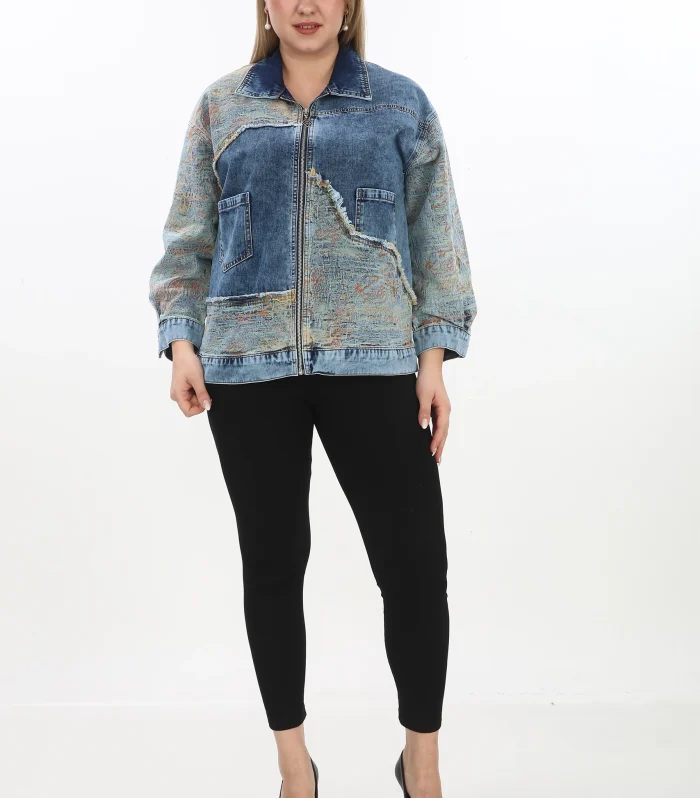 Dekoratifli Kot Ceket